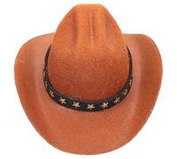 Sombrero para Mascota Estampado de Estrellas, Vaquero Marrón M | Tocado de Fiesta para Perros y Cachorros, Cómodo, Ligero, Ajustable, Buena Absorción de Humedad