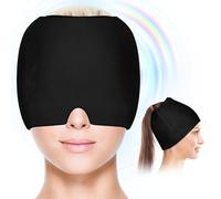 Sombrero para migrañas 360º - Banda para dolor de cabeza con hielo de gel reutilizable - Capucha de hielo Gel para alivio de dolores de cabeza y migrañas