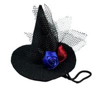 Sombrero para perro pequeño, sombrero de bruja para perro, accesorio ajustable para cosplay, vacaciones, festivales, celebraciones, teatro, actuaciones, fiestas, espectáculos, reuniones familiares