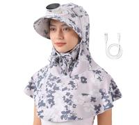 Sombrero Para Ventilador Solar: Chal De Ala Ancha, Solapa Para El Cuello De 3 Velocidades, Gorra Para El Sol Con Refrigeración Por Flujo De Aire Incorporada, Sombrilla De Verano, Sombreros De Cubo Aju