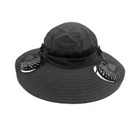 Sombrero Pescador de ala Ancha - Gorras Ajustables con Ventiladores - Sombrero Tipo Cubo de ala Ancha con Ventilador,para Playa, Senderismo, Correr, Jardinería, Viaje, Festival, Camping Exterior