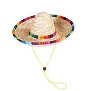 Sombrero Pet Hat - Sombrero de traje de para perros, gorra de paja mexicana ajustable para mascotas | Divertido accesorio de ropa para perros para cumpleaños, o