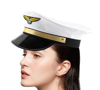 Sombrero Piloto De La Marina - Sombrero De Capitán Piloto La Aerolínea, Capítulo De Vacaciones | Sombreros Pilotos Ajustables Airplane Captain Airline Caps Para Halloween Traje Accesorio