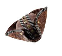 Sombrero pirata de piel sintética marrón para mujeres y hombres, sombrero de pirata de tricornio para cosplay LARP, accesorios de disfraz de feria
