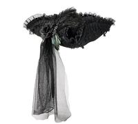 Sombrero pirata para mujer, sombrero de tricornio con velo largo y ribete de encaje, sombreros piratas para fiestas de disfraces, actuaciones escénicas, accesorio de disfraz de Halloween con temática