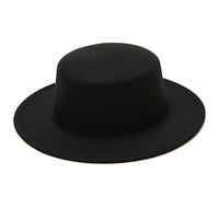 Sombrero plano Fedora negro clásico de ala ancha, estilo Panamá, sombrero de jazz para bodas, fiestas, talentos, actuaciones, regalo de Navidad, unisex