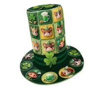 Sombrero plegable ligero del día de San Patricio con impresión brillante fácil de transportar para fiestas al aire libre, apto para familias