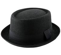 Sombrero Pork Pie de adultos, arpillera de yute, con banda, unisex (estilo Heisenberg, de "Breaking Bad") Negro negro 59 cm