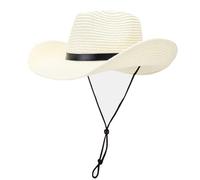 Sombrero protector solar para hombres y mujeres Go Out to Tour The West Wind Big Belt Decor, blanco, Talla única