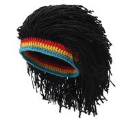 Sombrero Rasta con Rastas, Gorro de Punto con Peluca de Rastas Divertidas, Gorro de Invierno de Hip-Hop para Mujeres y Hombres Fiesta de Punto de Halloween