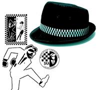 Sombrero Ska / Pork Pie / Med / 56cm / Negro / Sombrero / 2 tonos / ginger boy