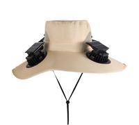 Sombrero solar con ventiladores, sombrero de ala ancha con cuatro ventiladores, energía solar para hombre, para pesca, paseos en , jardinería, golf, senderismo, desbrozadora, deportes, viajes de