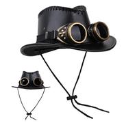 Sombrero Steampunk genérico | Sombreros a Gran Borde | Accesorio fotográfico con gafas para Festival Oculto Desfiles Fiestas Teatro y Espectáculos