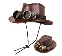 Sombrero Steampunk gótico - Casco retro victoriano, acento de gafas decorativas | Accesorio de disfraz de Cosplay de estilo industrial, accesorio de fotografía de escenario para desfile de