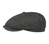 Sombrero Stetson Hatteras Classic de lana con forro de algodón para hombre, gorra plana con diseño de pescado, gorra de globo para otoño e invierno, gris-negro, 58
