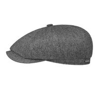Stetson Hatteras Harridge Gorra Flatcap para hombre, fabricada en la UE, Gris antracita., 59