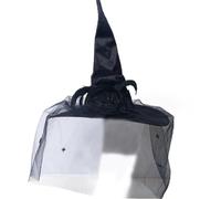 Sombrero suave de moda para Halloween, bruja, mago, grande, fruncido, para fiestas, niñas, borde ancho