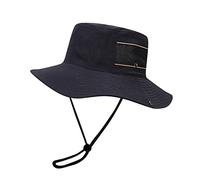 Sombrero tipo boonie de ala ancha transpirable para exteriores, gorra de malla para viajes, pesca, sombrero de pescador con nombre, azul marino, Talla única