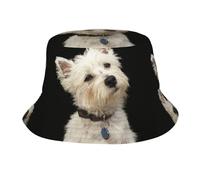 Sombrero Tipo Cubo con Collar de West Highland Terrier para Mujer y Hombre, Sombreros de Verano para Hombre y Mujer
