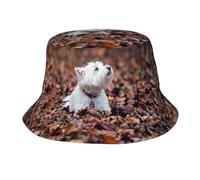 Sombrero Tipo Cubo con Estampado de Westie Bokeh y West Highland White Terrier para Mujer y Hombre, Sombreros de Verano para Hombre y Mujer.