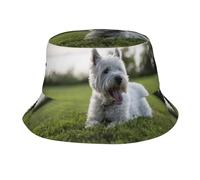 Sombrero Tipo Cubo con Estampado de Westie Lawn, West Highland White Terrier, para Mujer y Hombre, Sombreros de Verano para Hombre y Mujer.