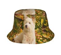 Sombrero Tipo Cubo con Estampado de Westie, West Highland White Terrier, para Mujer y Hombre, Sombreros de Verano para Hombre y Mujer.