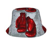 Sombrero Tipo Cubo con Guantes de Boxeo Rojos para Mujer y Hombre, Sombreros de Verano para Hombre y Mujer.