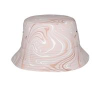 Sombrero Tipo Cubo de mármol Rosa Delicado con imitación de Oro Rosa para Mujer y Hombre, Sombreros de Verano para Hombre y Mujer.