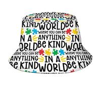 Sombrero Tipo Cubo para concienciar sobre el Autismo, Sombrero de Pescador con Forma de Pieza de Rompecabezas, Gorra de Sol Plegable para Viajes, Sombrero para Exteriores para Mujeres y Hombres.