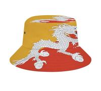 Sombrero Tipo Pescador - Visera De Verano con Estampado De La Bandera De Bután Gorra De Playa Plegable De ala Ancha Gorra De Pescador/Tritón para Hombres Y Mujeres para Viajes Al Aire Libre