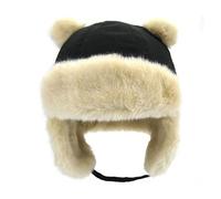 Sombrero Trapper Invierno con Orejeras Gorro Aviador Térmico en Piel Sintética Ruso Ushanka Cortaviento Gorra de Esquí para Bebé Infantil Niño Niña 6 Meses a 6 Años (FR/ES, Números, 50, A-Negro)