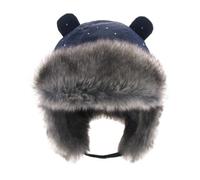 Sombrero Trapper Invierno con Orejeras Gorro Aviador Térmico en Piel Sintética Ruso Ushanka Cortaviento Gorra de Esquí para Bebé Infantil Niño Niña 6 Meses a 6 Años (FR/ES, Números, 50, B-Azul marino)