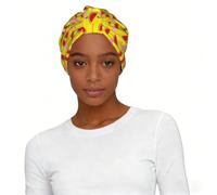 Sombrero turbante para mujer con estampado de flamenco rosa y sandía, suave y elástico, para pérdida de cabello, compras diarias
