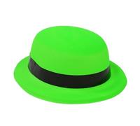 Sombrero único de plástico Homburger Rodeos de gángster Sombrero verde amplio coronado occidental para uso casual unisex sombreros de fiesta para niños adultos juguetes de peluche a granel cumpleaños