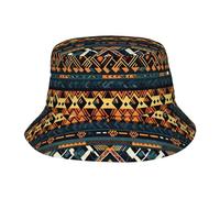 Sombrero unisex con estampado tribal africano étnico y textura, sombrero de pesca plegable de ala ancha, perfecto para viajes, senderismo, playa y safari, color negro