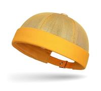 Sombrero unisex de arrastre sin alas, para uso al aire libre, unisex, gorras de calavera, sombrero de puerto casual para uso diario, casual, vintage, dorado, Talla única