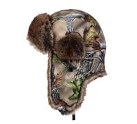 Sombrero unisex de invierno para exteriores, de forro polar, con orejeras cálidas, gorra de piloto de camuflaje para patinaje, uso en exteriores o diario 56cm