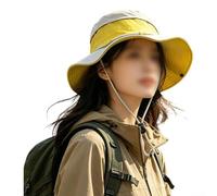 Sombrero unisex de pescador de bloque de color, sombrero de pescador de secado rápido con correa de barbilla ajustable, protección UV UPF50+, gorra de sol de ala ancha para pesca, senderismo, camping