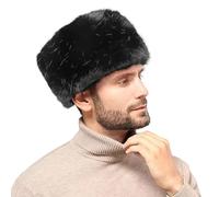 Sombrero unisex de piel sintética para hombre y mujer, sombrero de Ushanka, sombrero de cazador de invierno, sombrero de bombardero de forro polar grueso, gorro calentador de orejas resistente al
