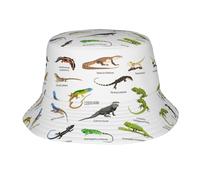 Sombrero unisex tipo pescador de diferentes tipos de lagarto - Sombreros reflectantes, ligeros y plegables, perfectos para exteriores, fiestas y viajes, color negro