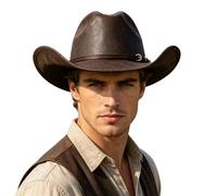 Sombrero Vaquero Occidental con Conchos metálicos, Banda Lateral, Estilo Ranchero al Aire Libre