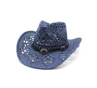 Sombrero Vaquero Occidente Ahuecado, Paja Moldeable para Playa y Senderismo