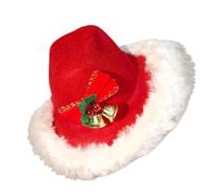 Sombrero Vaquero Perro De Cabeza Ajustable De Disfraz | Diseño Con Borde De Peluche Blanco Disfraz De Navidad Para Perro Para Fiesta De Cumpleaños Boda Cosplay Acción