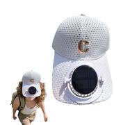 Sombrero ventilador solar, sombrero de sol con ventilador y carga USB | Protección solar unisex de 3 velocidades para hombre mujer viaje playa ciclismo correr camping deportes exteriores, Color blanco