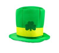 Sombrero verde de San Valentín con barba, sombrero de terciopelo irlandés, guantes (dorado, talla única)