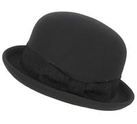 Sombrero vintage de fieltro de lana para mujer, estilo años 20 y 30, sombrero británico de ala corta, Negro, Talla única