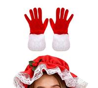 Sombrero Y Guantes Rojo Señora Navidad - Accesorios Disfraz Cosplay Navidad | Madre Sombrero y Guantes de Disfraz - para Mujeres Niñas Reuniones Fotografía