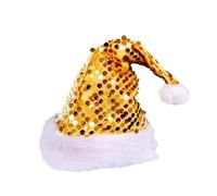 Sombreros cálidos de Papá Noel con lentejuelas brillantes de felpa gruesa para vacaciones, Navidad, Año Nuevo, gorras con ala blanca, sombreros de Navidad para adultos, mujeres, niños, hombres y