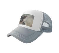 Sombreros con estampado de pastor alemán animal, gorras traseras de malla ligera, casco ajustable para correr o viajar, gris, Talla única