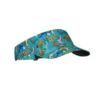Sombreros con visera para mujer, diseño a rayas, lindo, lagarto, geco, planta, parasoles deportivos para mujeres y hombres, gorras ajustables, parasol, sombreros para correr, tenis, golf, color negro